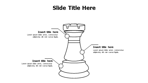 3 points outline chess rook infographic