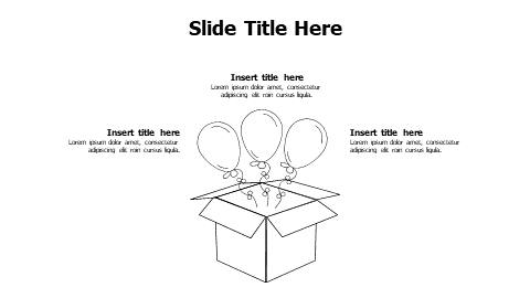 3 outline balloons out of box infographic