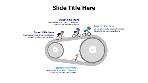 4 persons riding bikes with gears infographic