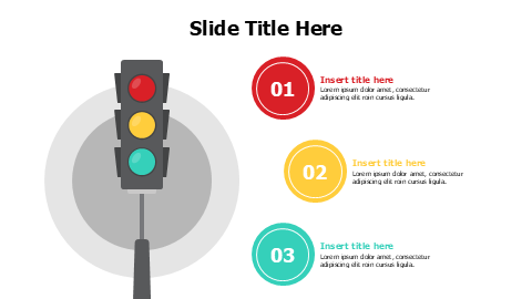 3 points traffic lights infographic with numbers