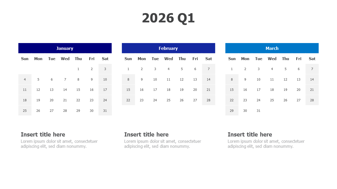 2026 Q1 Calendar