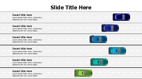 6 driving colored cars infographic