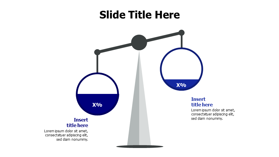 2 points balance with different percentage infographic