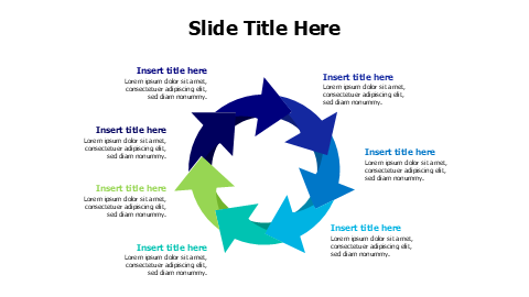Seven Step Circular Arrow Process Flow | Arrows-round | PPT Design