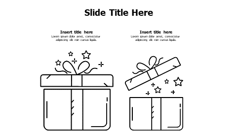 2 points outline gift boxes infographic