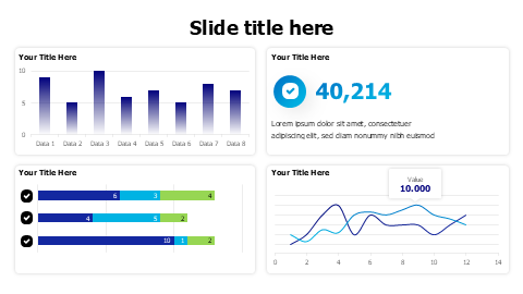 Colored Bar and column charts dashboard