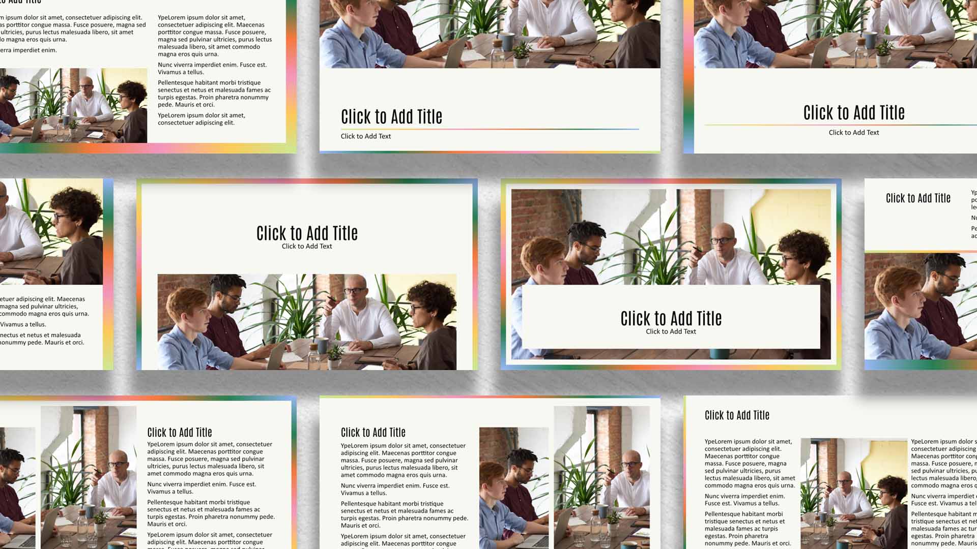 Gradient Borderline Theme PowerPoint Template