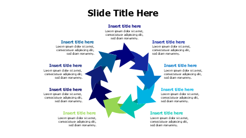 Nine Step Circular Arrow Process Flow | Arrows | PPT Design