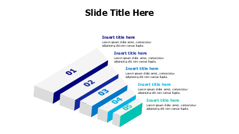 5 points 3D prespective funnel infographic