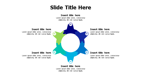 6 points puzzle gear infographic with numbers