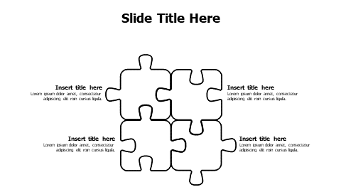 4 points outline puzzle infographic