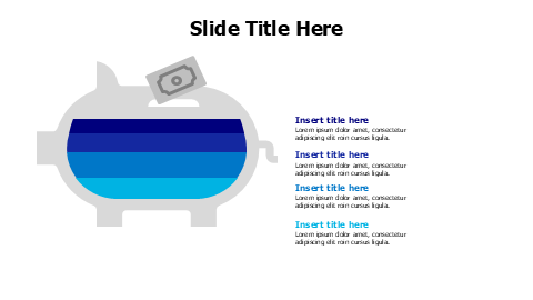 4 points divided piggy bank infographic