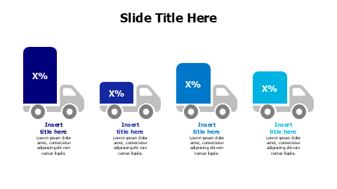 4 colored vehicles infographic