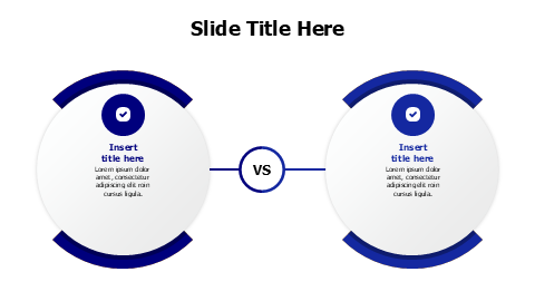 2 white circles comparison infographic