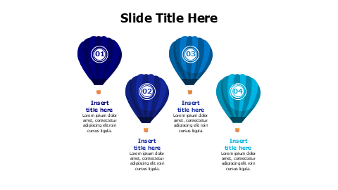 4 points colored parachutes infographic