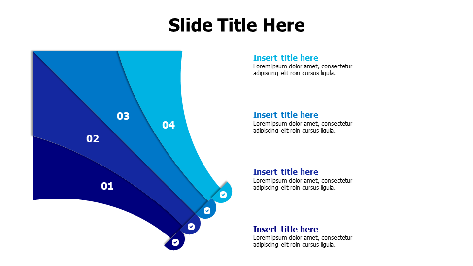 4 wavy stripes with icons infographic