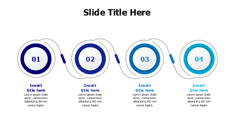 4 points connected colored circles infographic