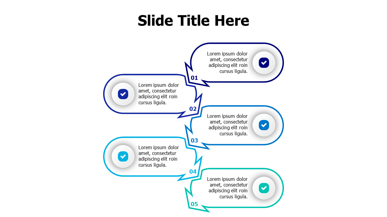 5-Step Curved Arrow Process Flow — Alternate Lâ€¦ | PPT Design