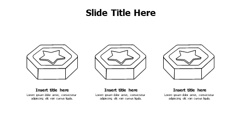 3 points outline hexagon game infographic