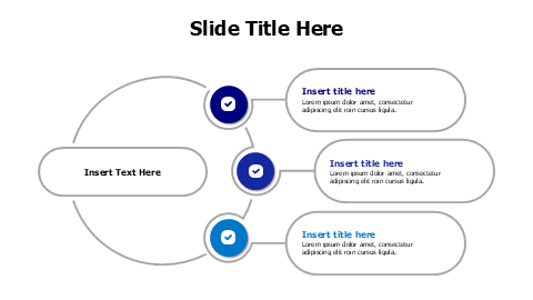 3 points outline shapes branching infographic