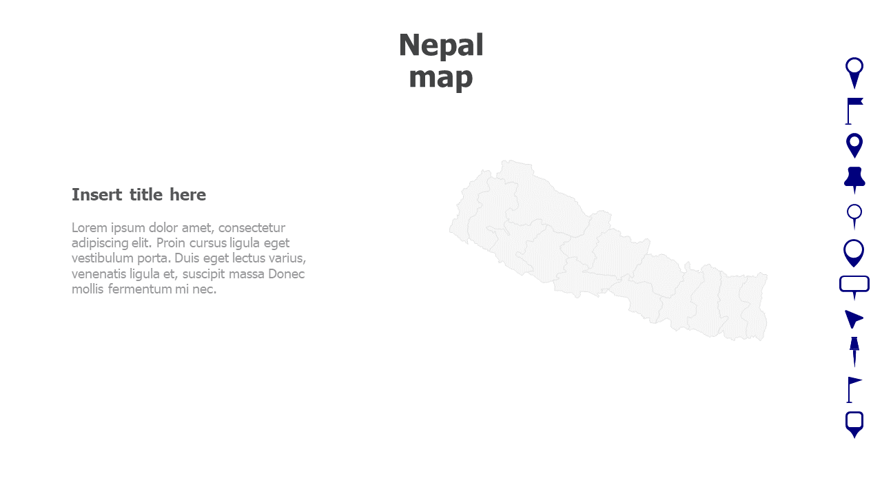 Map,Editable map,pins,countries,counties,infographics,continent,powerpoint,powerpoint infographics,Google slides,Keynote,Nepal map