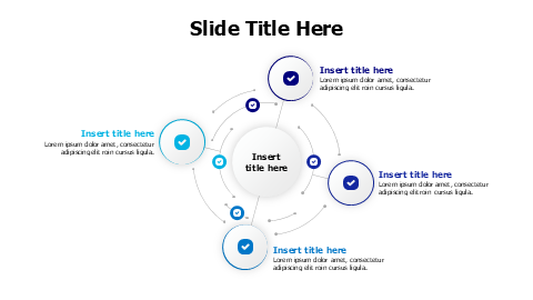 Four Point Circular Network Branching Diagram | PPT Design