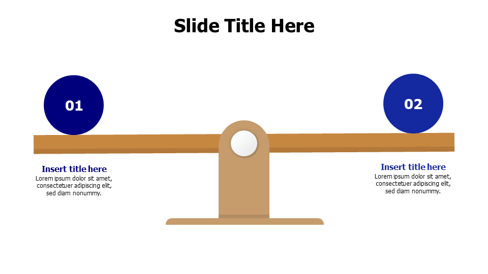 2 balanced colored points infographic