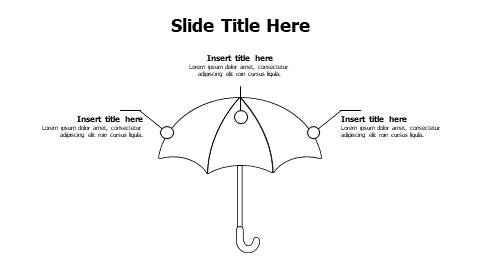3 points outline umbrella infographic