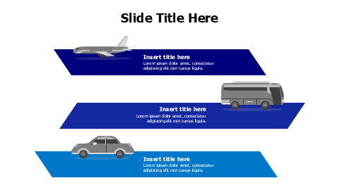 3 colored stripes with transportations infographic