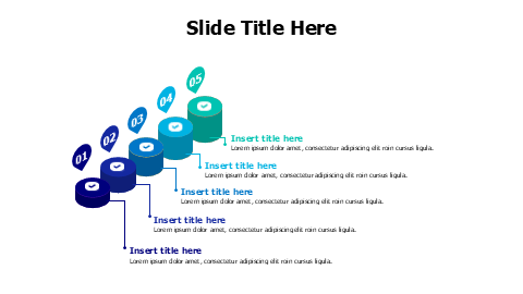 Five Step 3D Cylinder Process Infographic | 3d-multipurpose | PPT Design