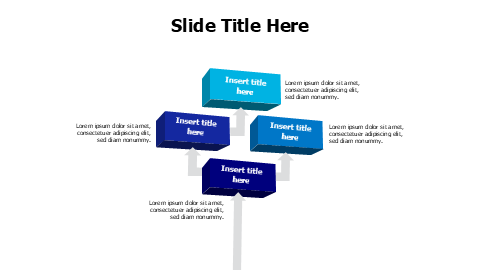 4-Step Process Flow 3D Boxes | 3d-arrows | PPT Design