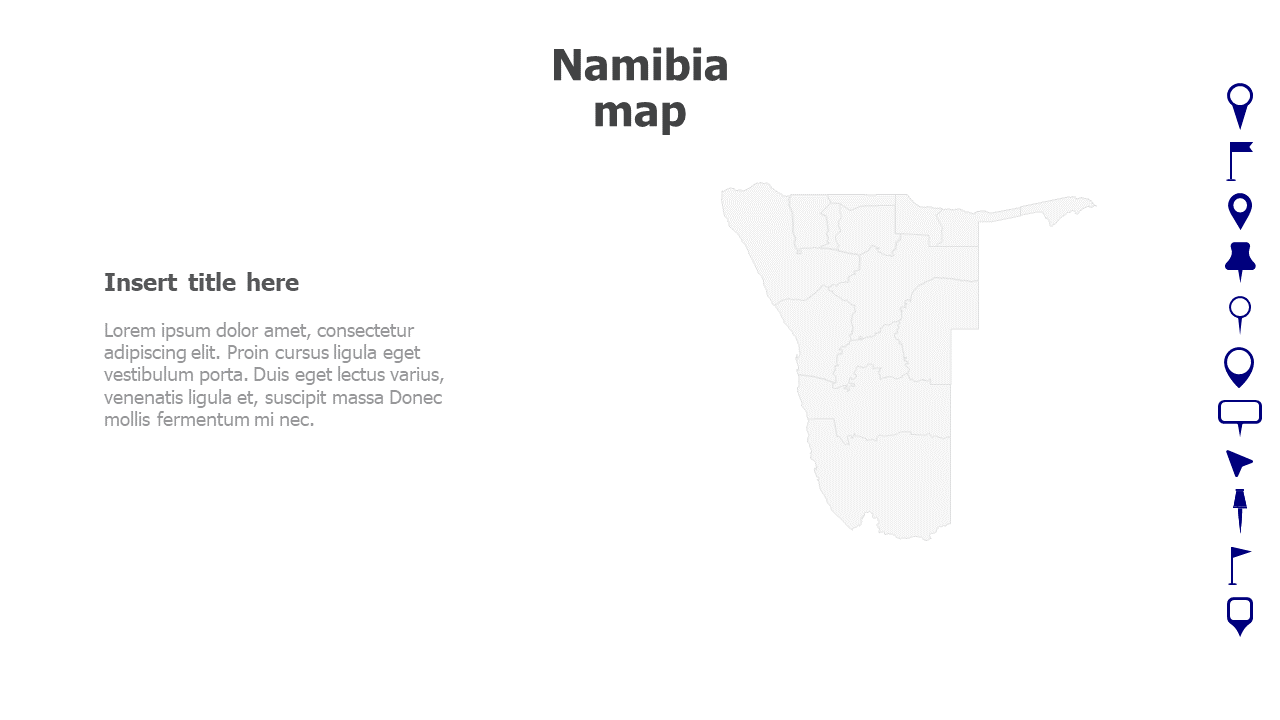 Map,Editable map,pins,countries,counties,infographics,continent,powerpoint,powerpoint infographics,Google slides,Keynote,Namibia map