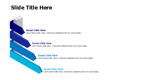 Flux de processus à flèche 3D en quatre étapes