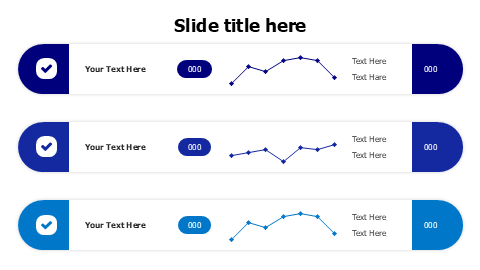 3 curved stripes with line charts