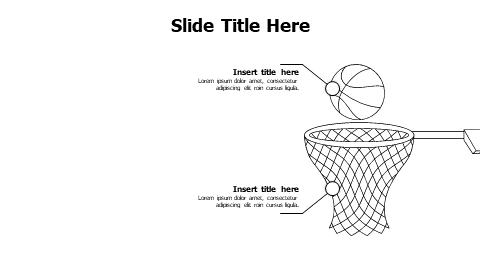 2 points outline basketball goal infographic