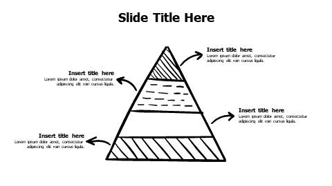 4 points divided doodle triangle infographic