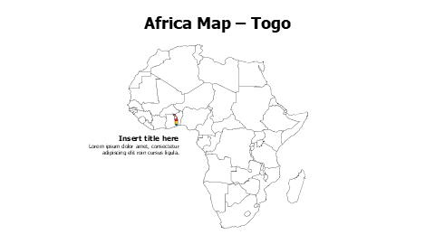 Togo map with flag