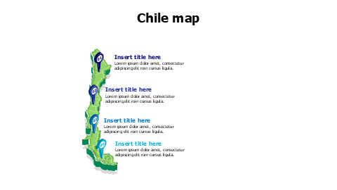 3D Chile map with location pins