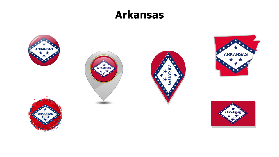 Arkansas State Flag Shapes Collection