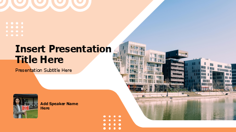 Real Estate Curved Wave Cover Slide PowerPoint Template