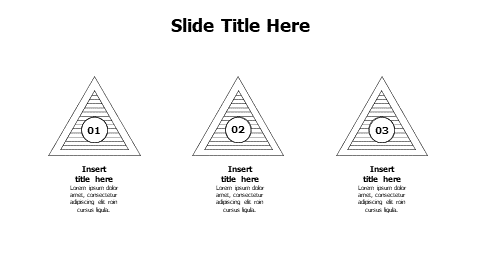 3 points outline triangles with numbers infographic PowerPoint Template
