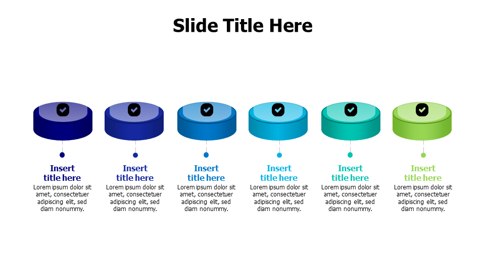 6 points 3D cylinder infographic