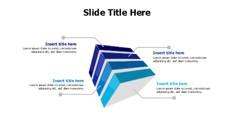 4 points divided 3D box infographic