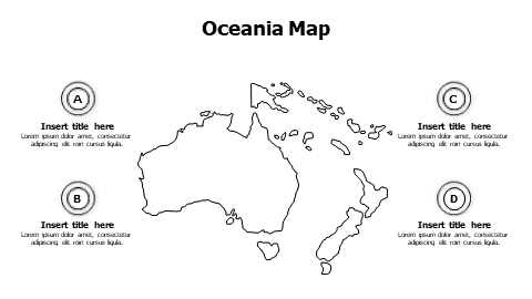 4 points outline Oceania map infographic