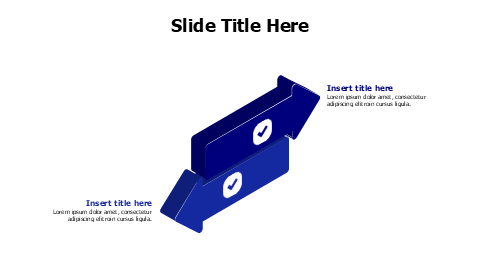 2 colored 3D opposite arrows infographic