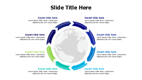 8 points loop arrows around planet earth infographic