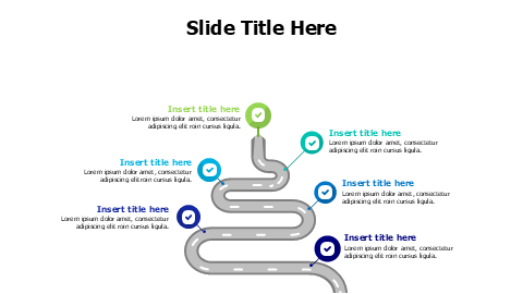 Winding Learning Path Winding Path 6-Step Process Roadmap | Roadmap | PPT Design