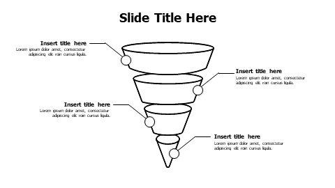4 points outline circular divided funnel infographic
