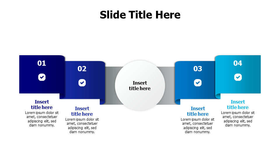 Four Step Process Hub Infographic | PPT Design