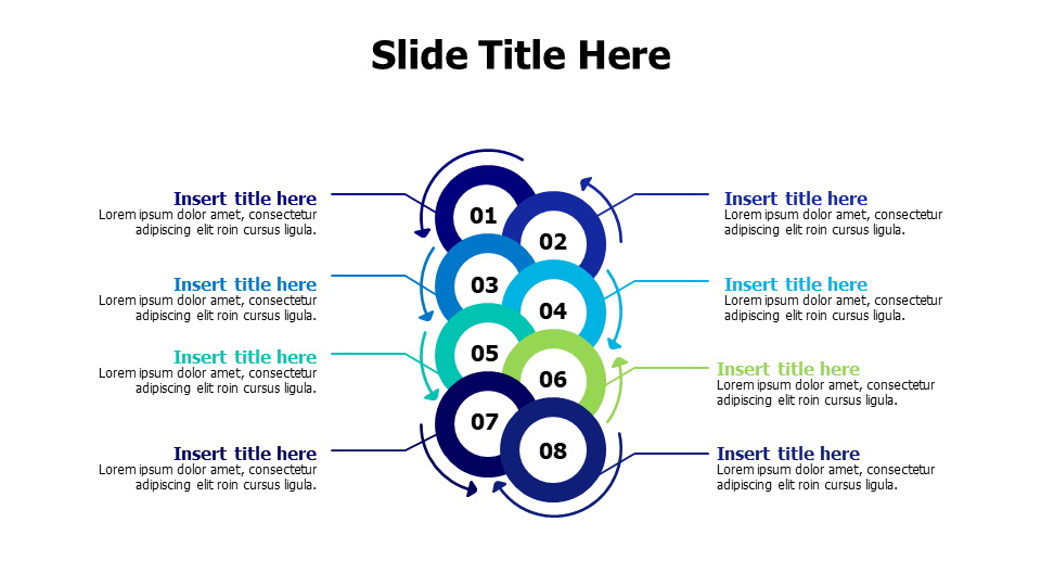 Overlapping Interlinked Processes 8-Step Overlapping Circles Process Flow | PPT Design